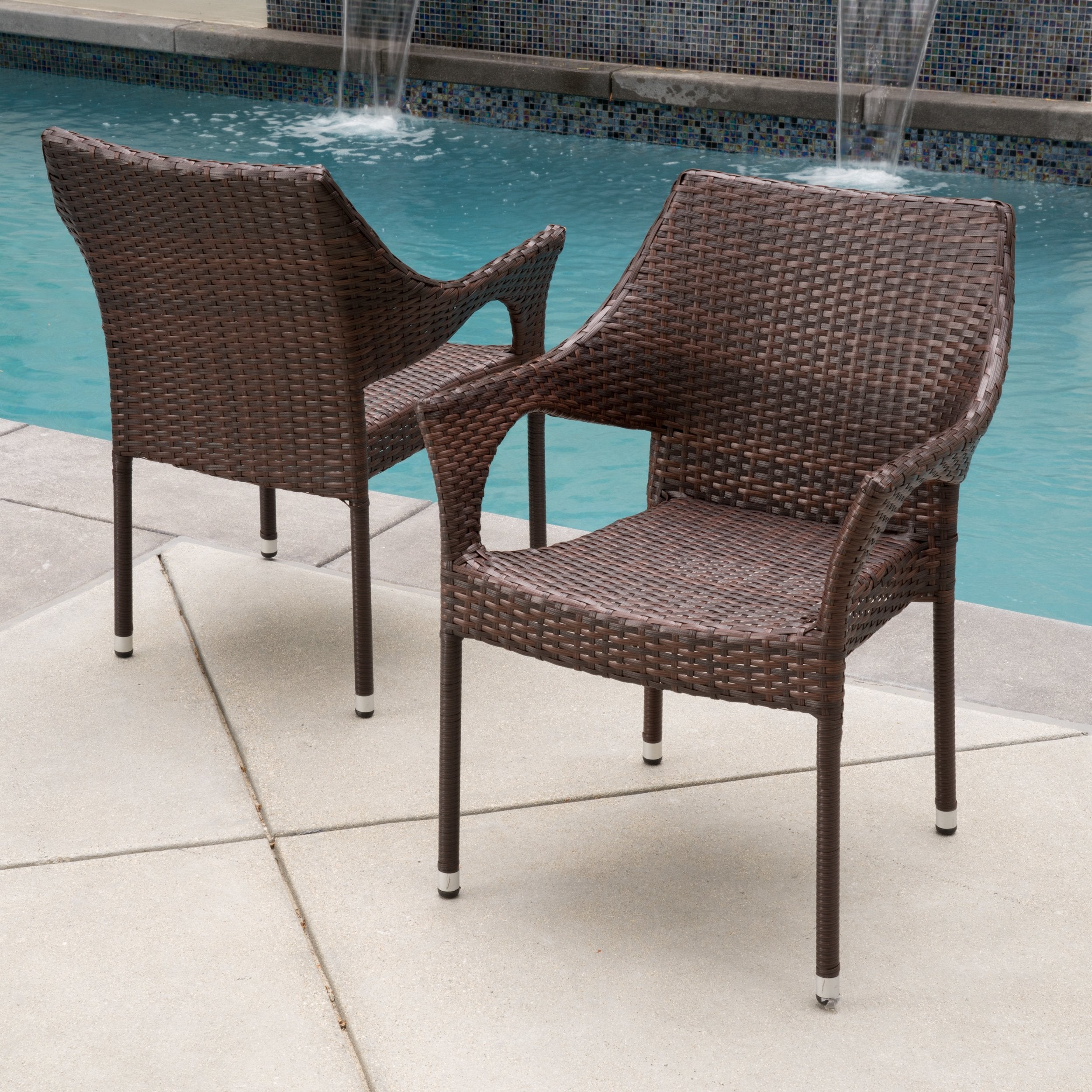 Christopher Knight Home Cliff Outdoor Wicker Chairs Set - Thumbnail 4