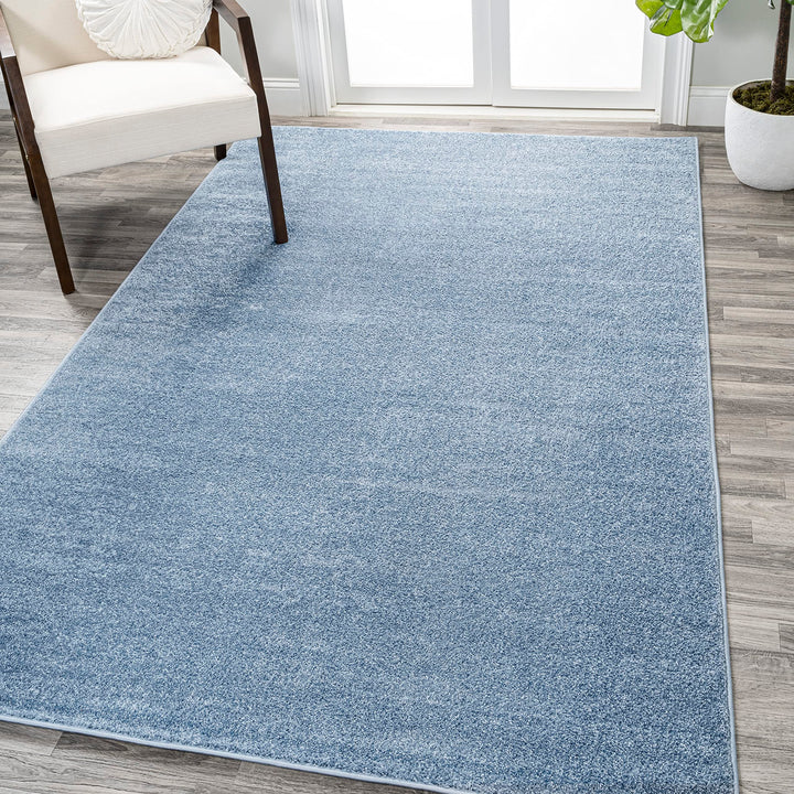 JONATHAN Y SEU100F-6 Haze Solid Low-Pile Indoor Area Rug Coastal Bohemian 6 X 9 - Classic Blue