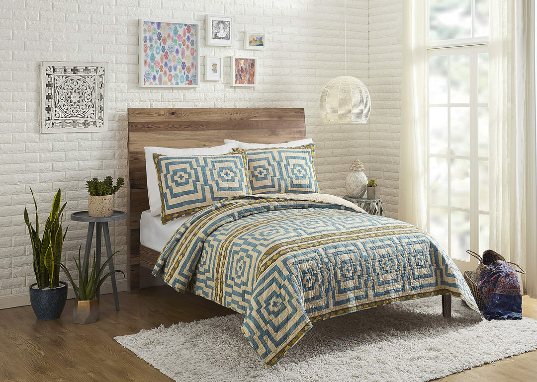Justina Blakeney Hypnotic Quilt Set King Blue King - Cal King