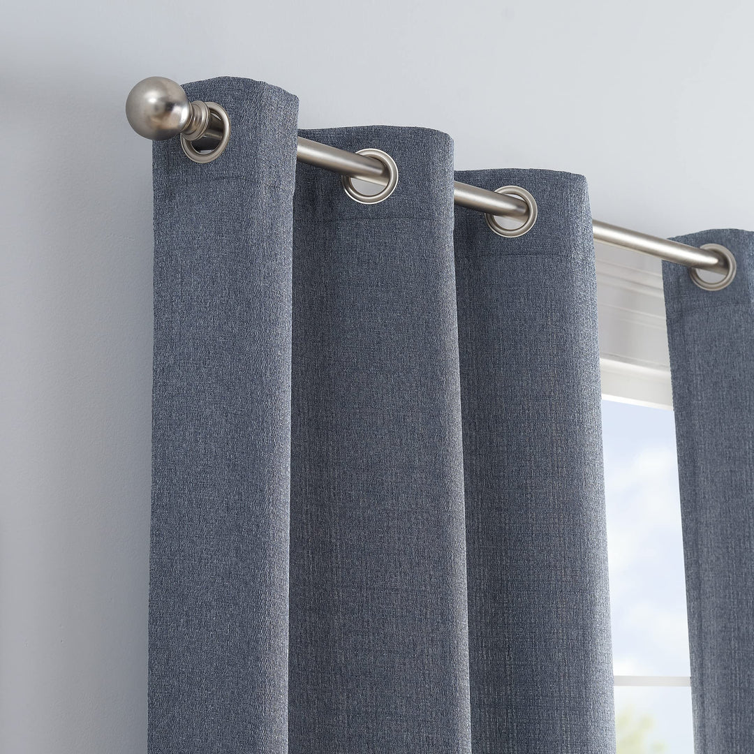 Eclipse Carter Draftstopper ght Filtering Grommet ned Window Curtains for 95 Inches - Denim - Diamond Home USA