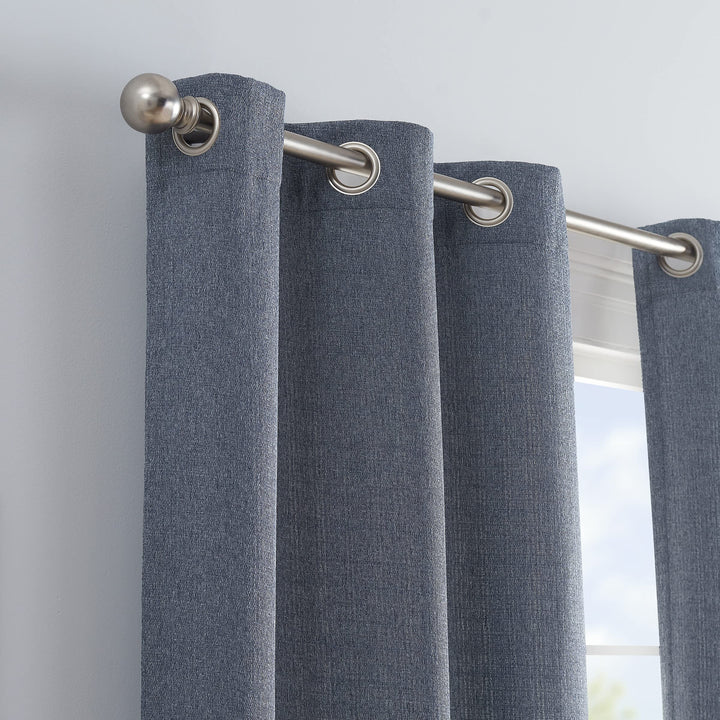 Eclipse Carter Draftstopper ght Filtering Grommet ned Window Curtains for 95 Inches - Denim - Diamond Home USA