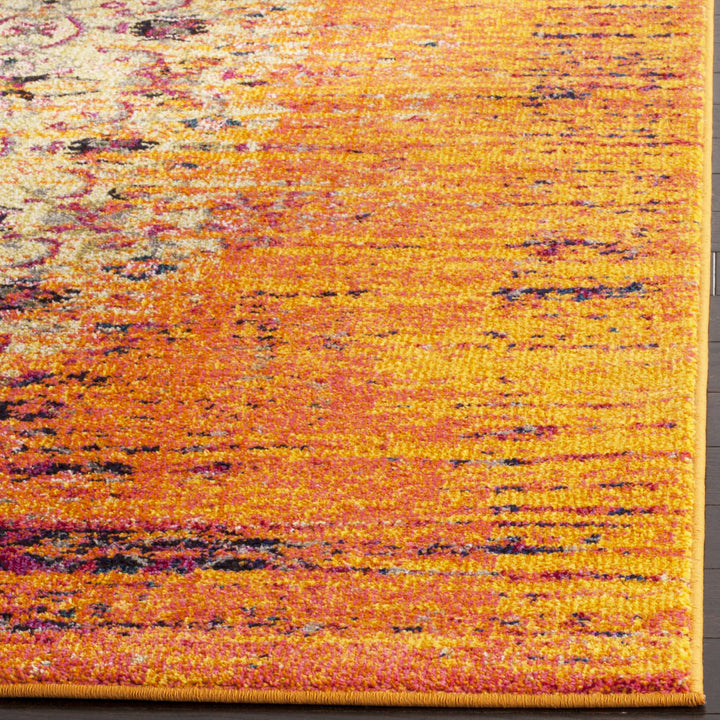 SAFAVIEH Monaco Collection Accent Rug - 3' x 5' Orange & Multi Modern Boho - Diamond Home USA
