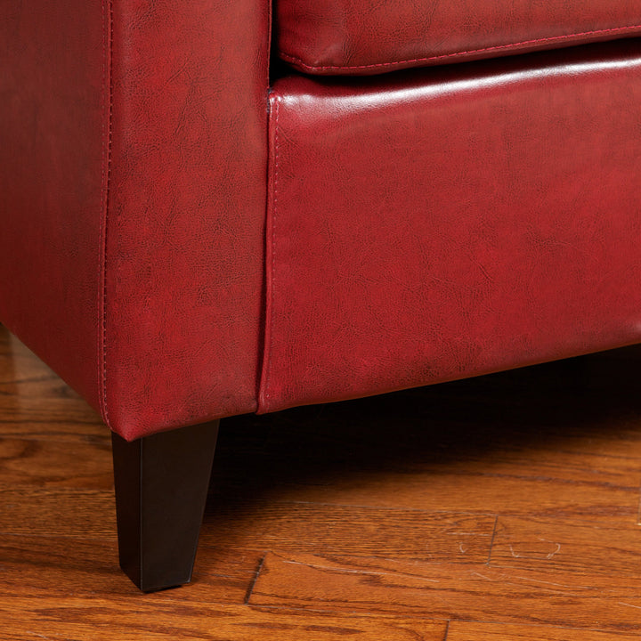 Great Deal Furniture Petaluma Oxblood Red Leather Club Chair 1/2 by 28 by - Diamond Home USA