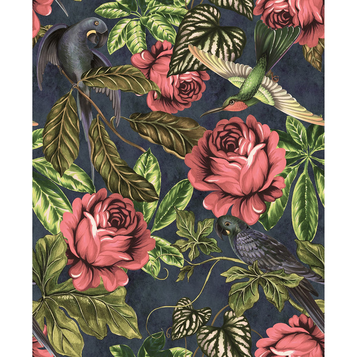 Vintage Floral Pattern Removable Wallpaper 10'ft H X 24''inch W Green Red Modern