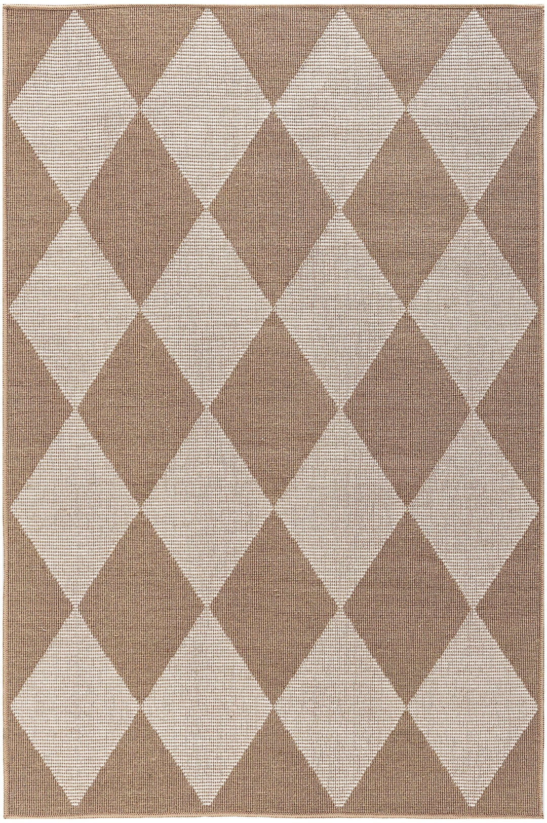 Nourison Washable Modern Jute Geometric Natural Ivory 3'11" x 5'11" Area Rug - Diamond Home USA