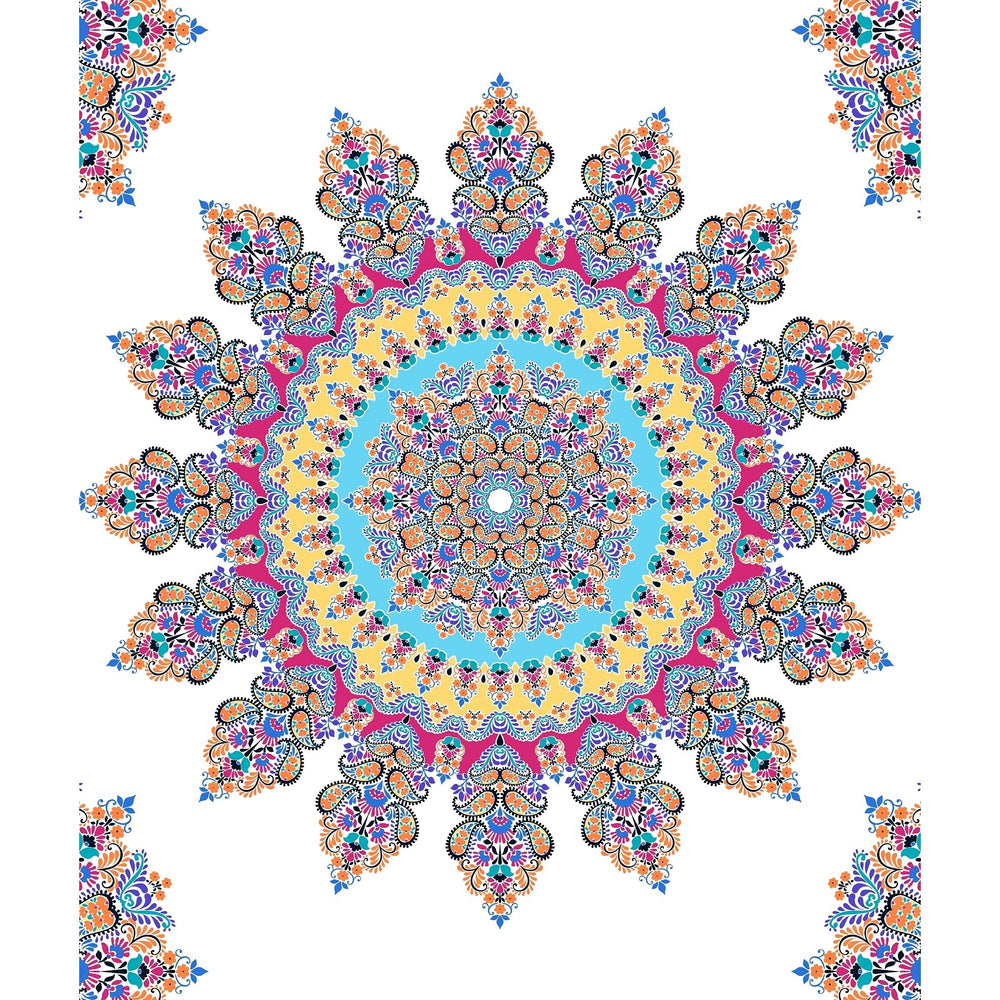 Boho Gypsy Rose Tapestry Multi Color Bohemian Eclectic Modern Contemporary - Diamond Home USA