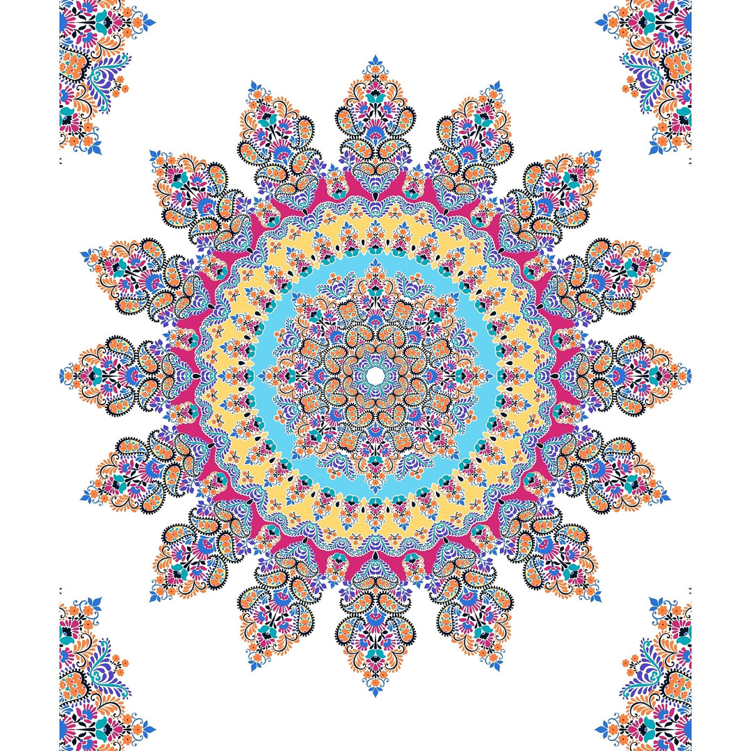 Boho Gypsy Rose Tapestry Multi Color Bohemian Eclectic Modern Contemporary - Diamond Home USA