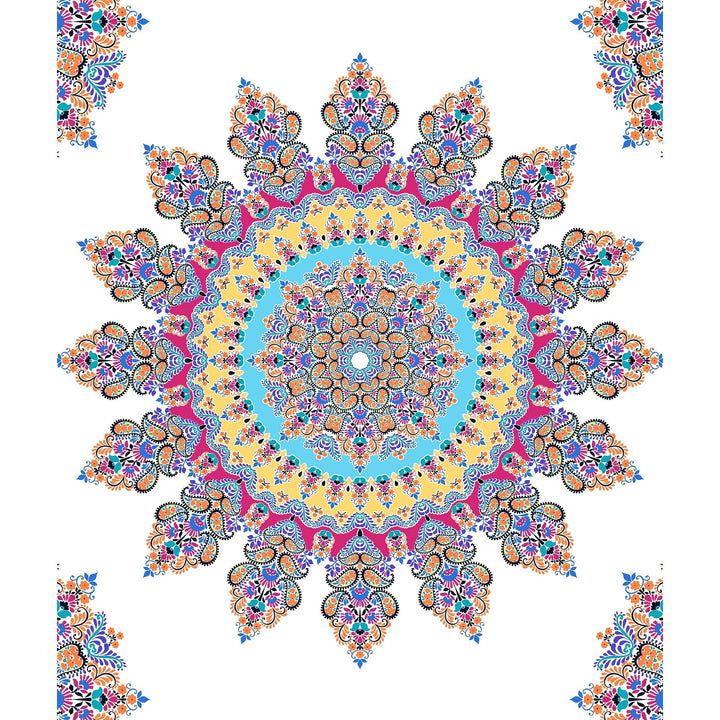 Boho Gypsy Rose Tapestry Multi Color Bohemian Eclectic Modern Contemporary - Diamond Home USA
