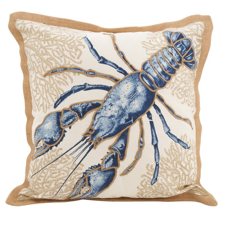 SARO LIFESTYLE Neptunian Collection Cotton Down Filled Throw Pillow 20" Lobster