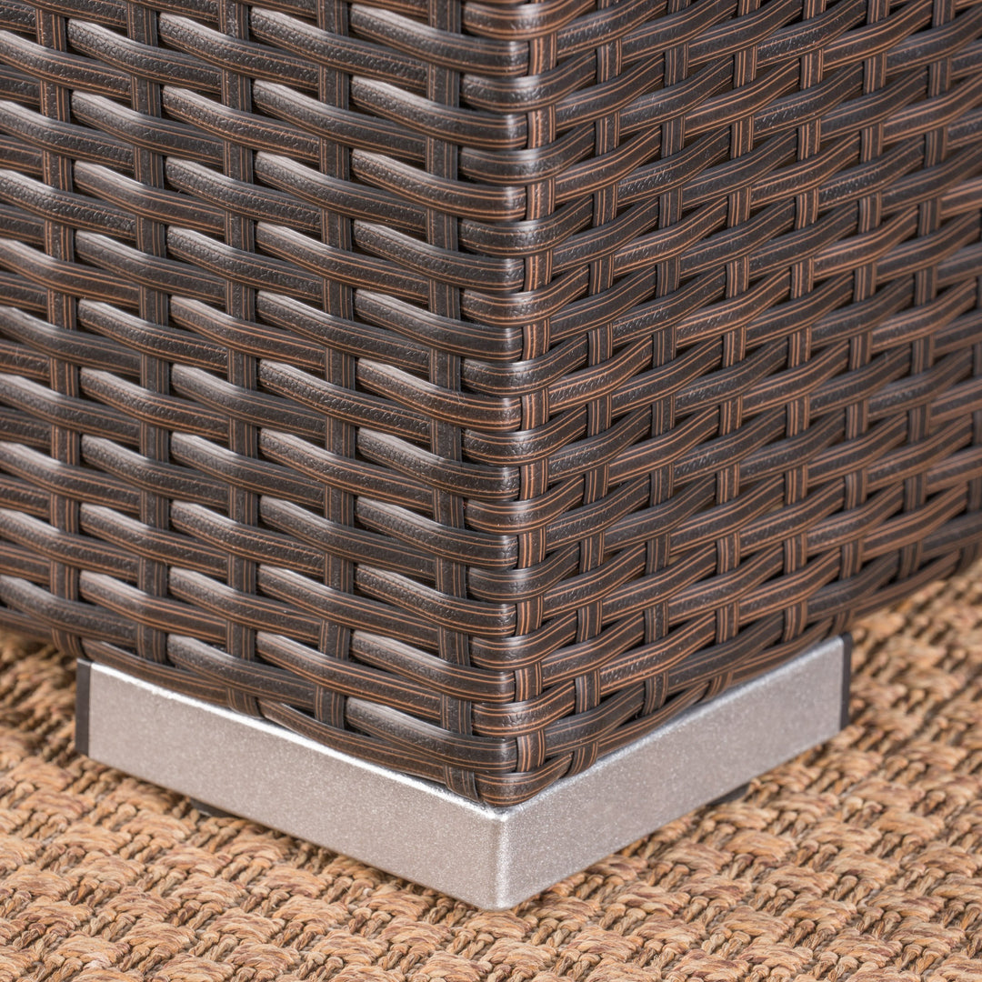 Christopher Knight Home Santa Rosa Outdoor Wicker Bench with Water Resistant Brown - Diamond Home USA