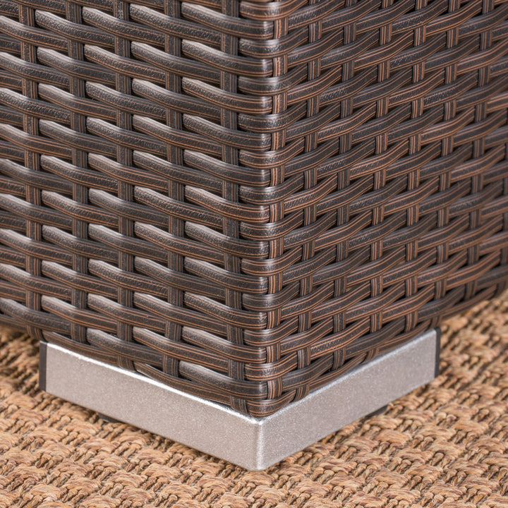 Christopher Knight Home Santa Rosa Outdoor Wicker Bench with Water Resistant Brown - Diamond Home USA