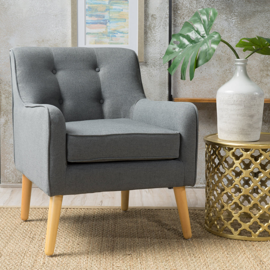 Christopher Knight Home Felicity Mid-Century Fabric Arm Chair Charcoal 9.5D x