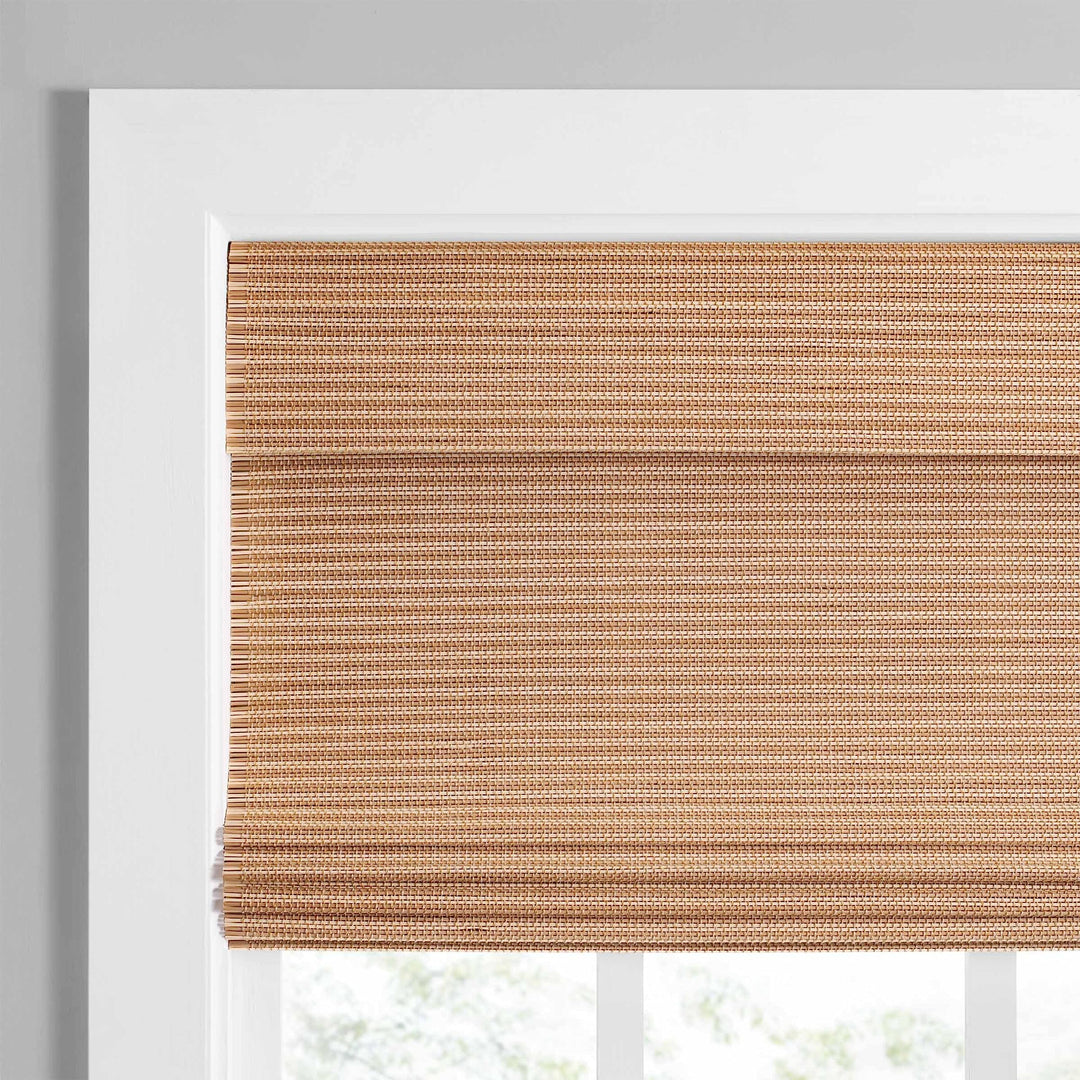 Eclipse Bamboo Roman Shades for Windows Semi-Privacy Light-Filtering