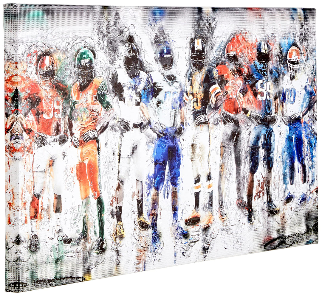 Digital Art PT2505-32-16 Football Team-Large Sport Canvas Art 32 x 16 in - Diamond Home USA