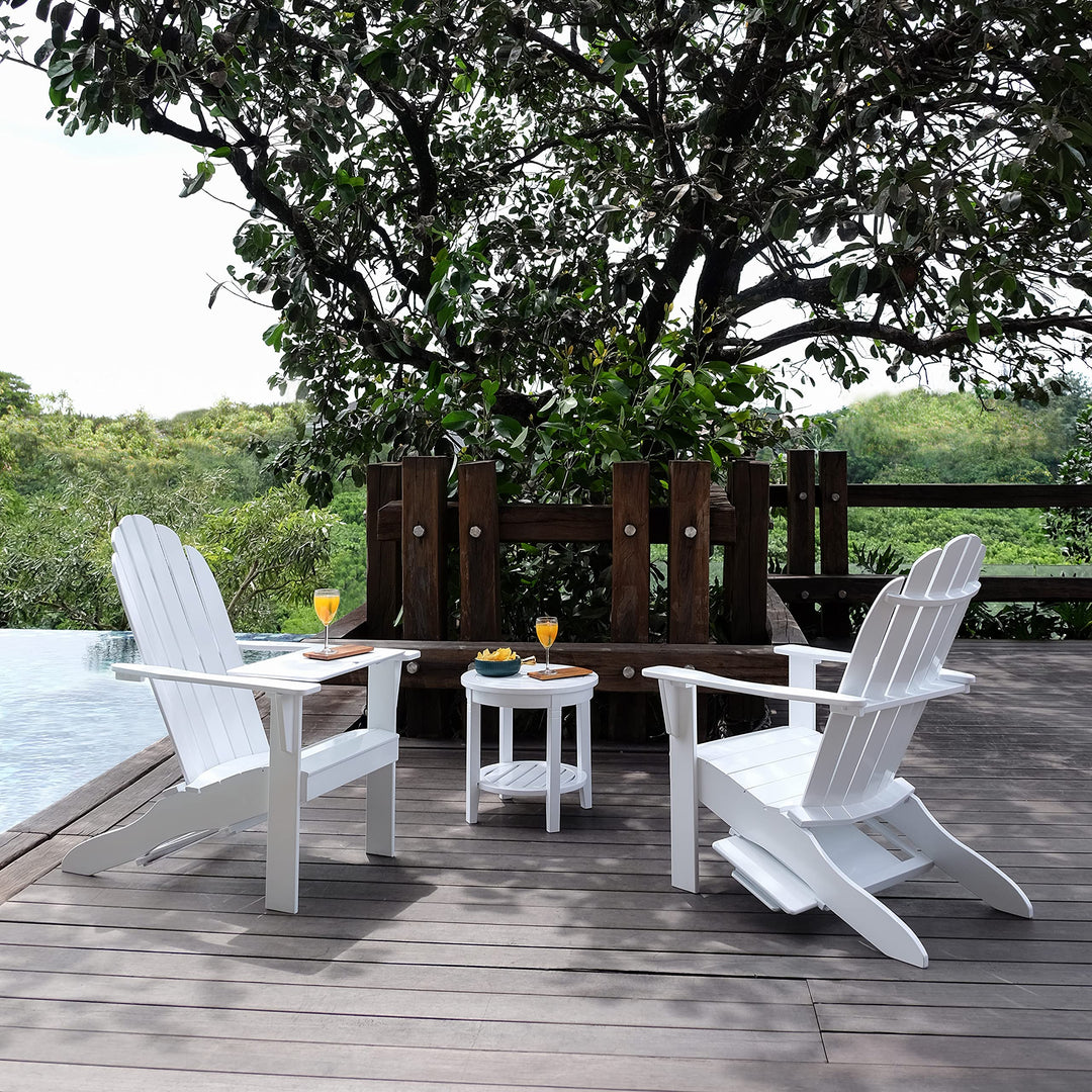 Cambridge Casual Bentley Adirondack Chair with Tray Table Solid Wood/Black