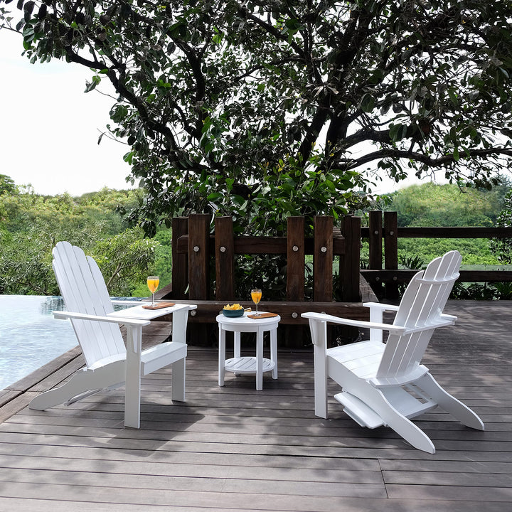 Cambridge Casual Bentley Adirondack Chair with Tray Table Solid Wood/Black