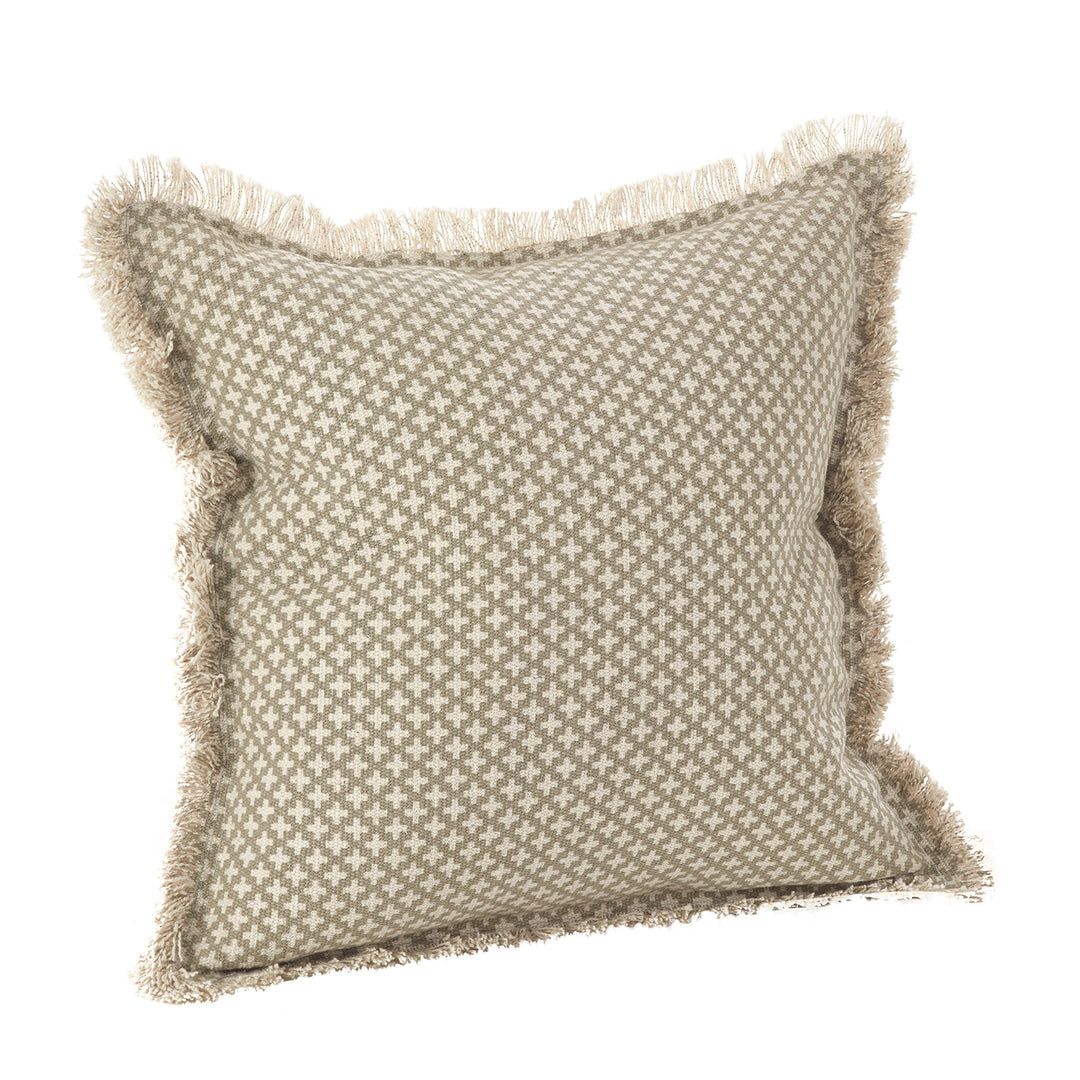 SARO LIFESTYLE Corinth Collection Moroccan Tile Design Down Filled Cotton Natural