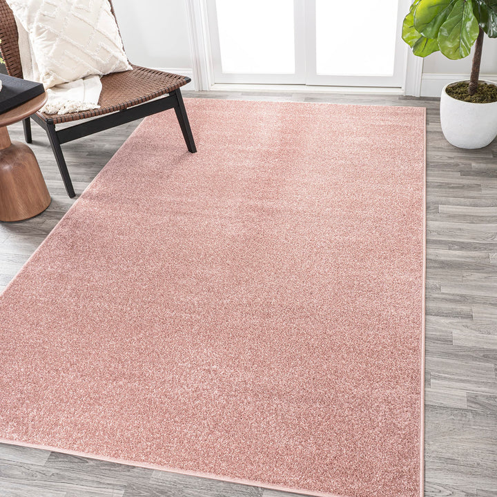 JONATHAN Y SEU100P-5 Haze Solid Low-Pile Indoor Area-Rug Coastal Bohemian 5 X 8 - Pink