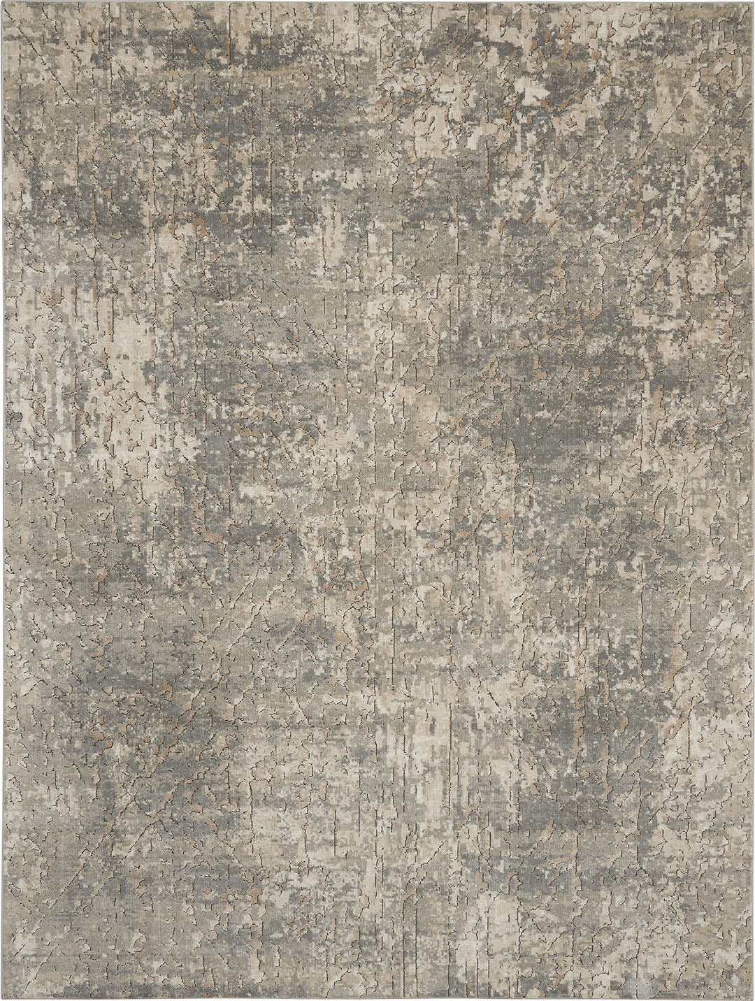 Nourison Concerto Abstract Beige/Grey 6'7" x 9'6" Area -Rug Easy -Cleaning Non - Diamond Home USA