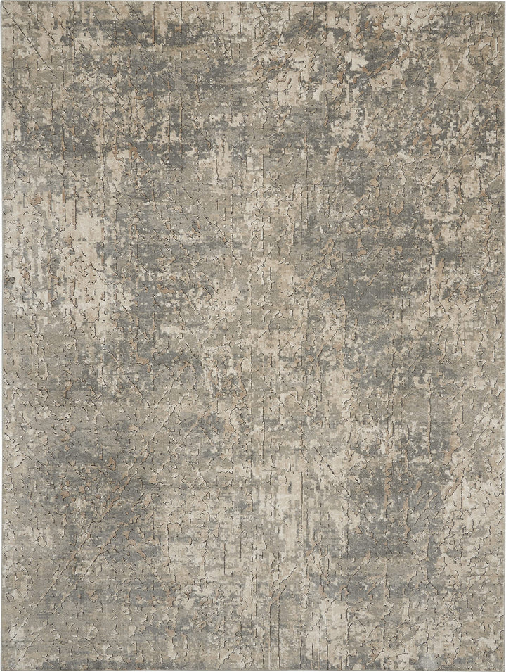 Nourison Concerto Abstract Beige/Grey 6'7" x 9'6" Area -Rug Easy -Cleaning Non - Diamond Home USA
