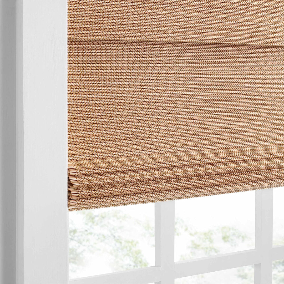 Eclipse Bamboo Roman Shades for Windows Semi-Privacy Light-Filtering