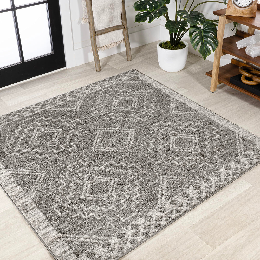 JONATHAN Y MOH200C-28 Amir Moroccan Beni Souk Indoor Area-Rug Bohemian Farmhouse 2 X 8 - Gray/Cream