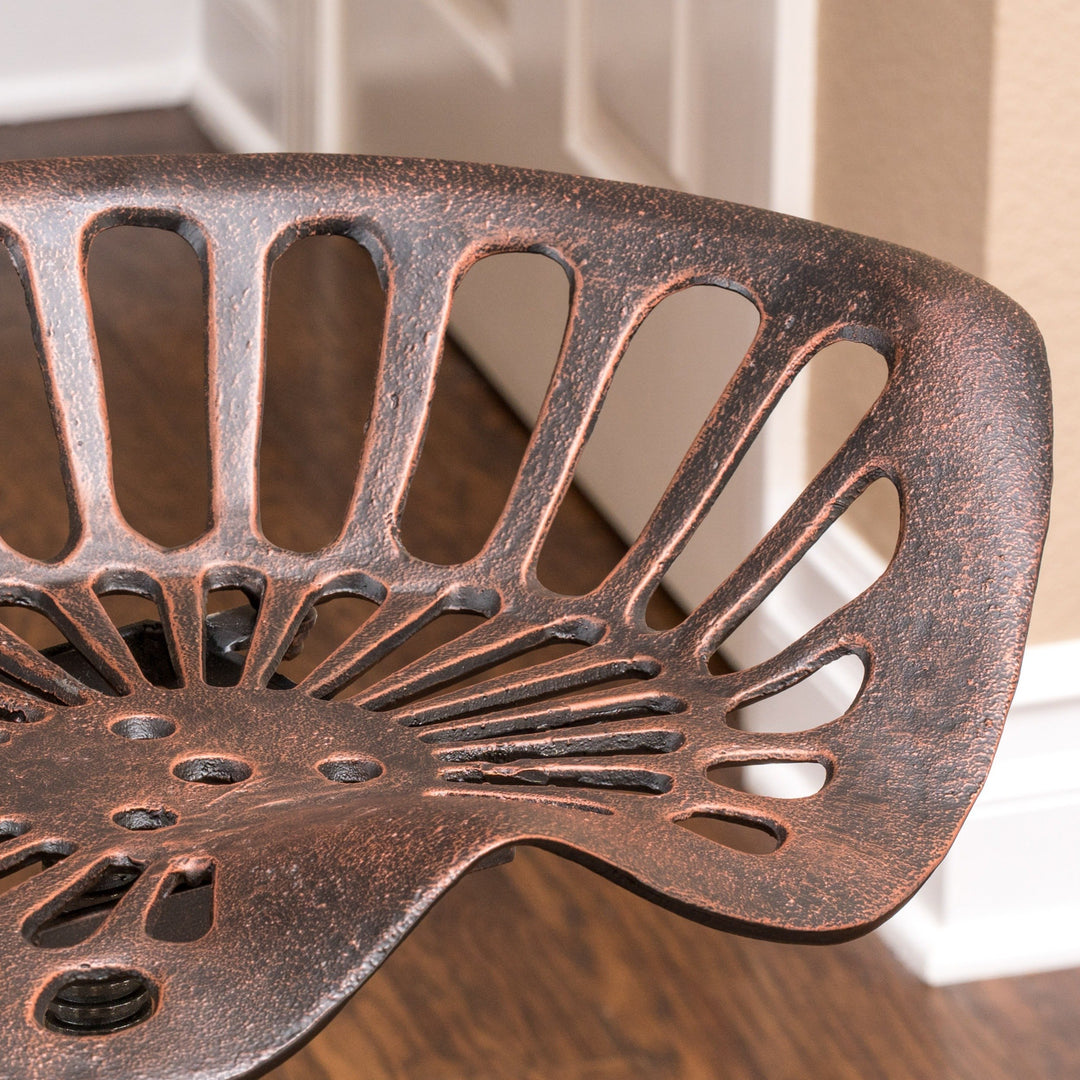 Unique Christopher Knight Home Chapman Iron Saddle Copper Barstool Bar Chair - Diamond Home USA