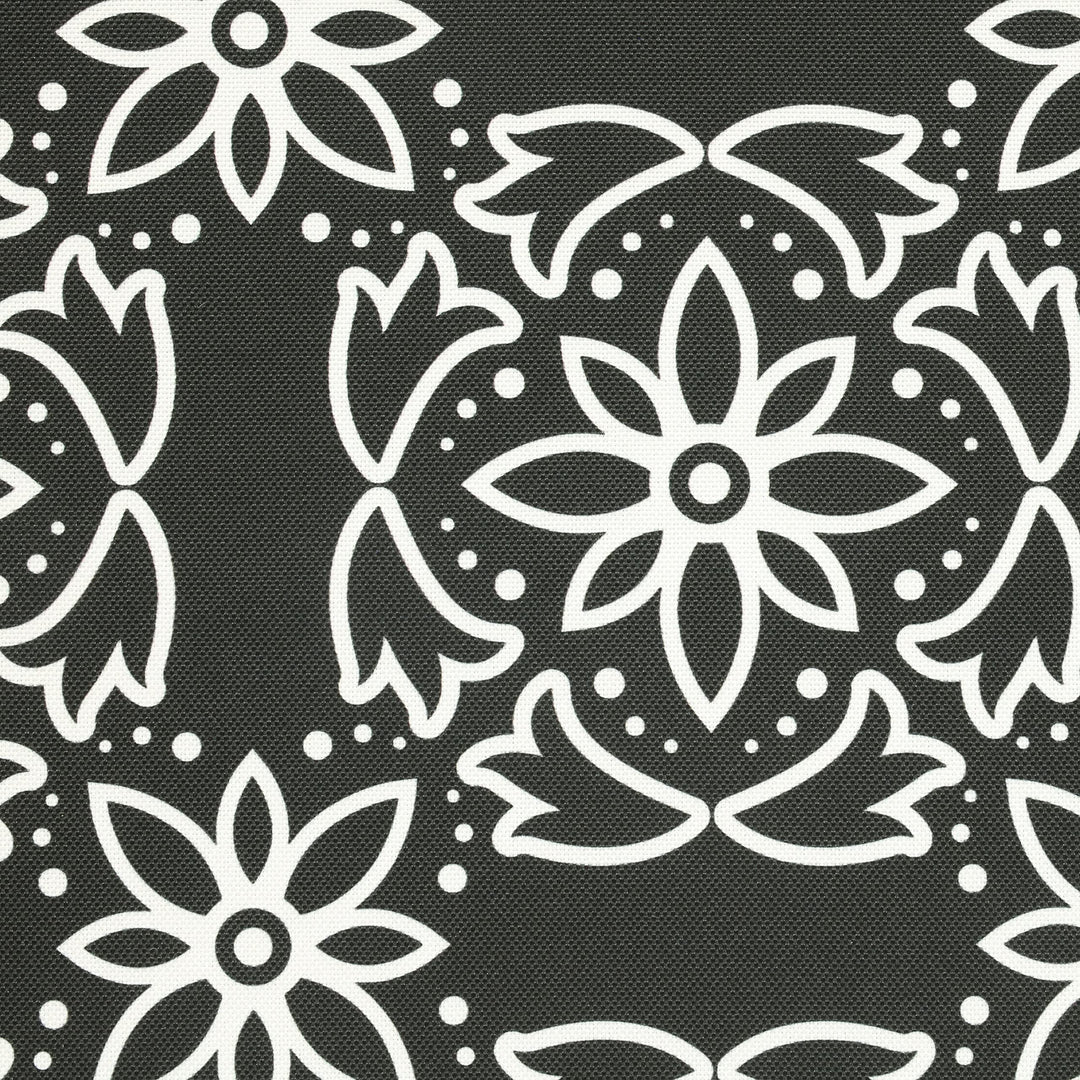 Outdoor Medallion Print Bench Seat Cushion 48 X 18 in Black 48" 18" Geometric - Diamond Home USA