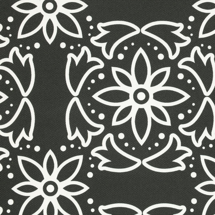 Outdoor Medallion Print Bench Seat Cushion 48 X 18 in Black 48" 18" Geometric - Diamond Home USA