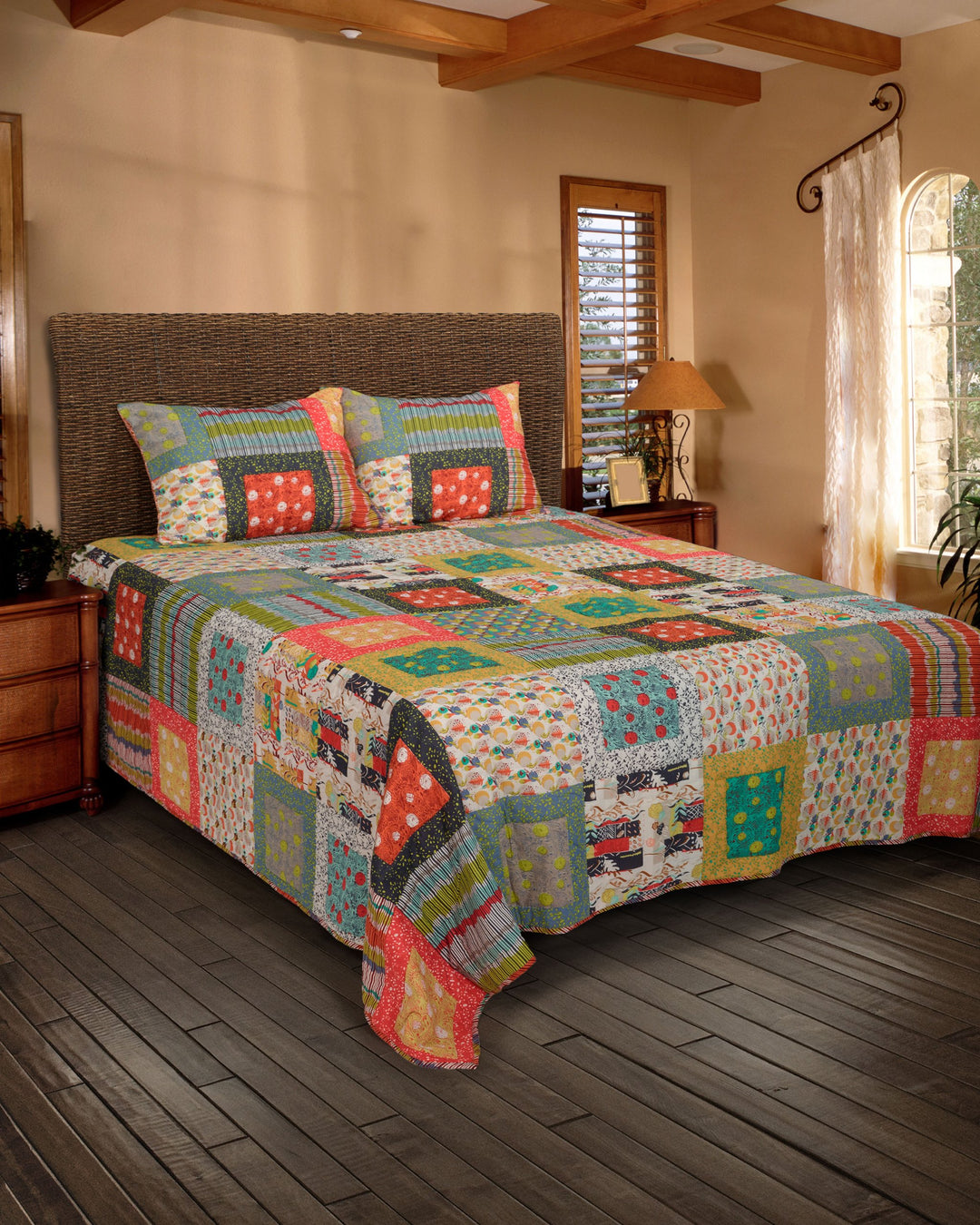 Rizzy Home|BT1398|Quilt|106"x92" Maroon King