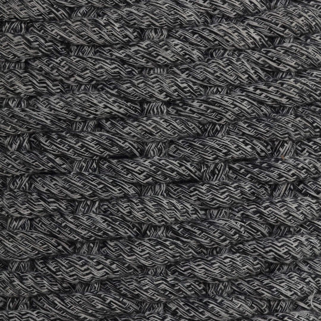 Round Rope Pouf Ottoman Grey Solid Casual Polyester Blend - Diamond Home USA