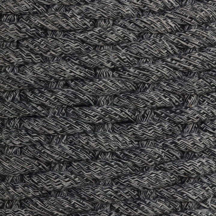 Round Rope Pouf Ottoman Grey Solid Casual Polyester Blend - Diamond Home USA