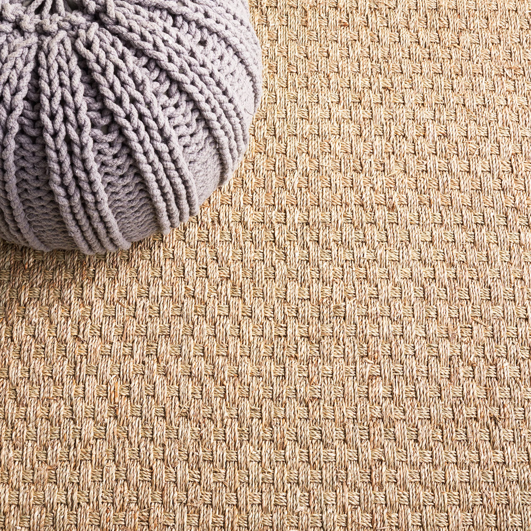 SAFAVIEH Natural Fiber Collection 6' Square Grey NF114P Border Basketweave - Diamond Home USA
