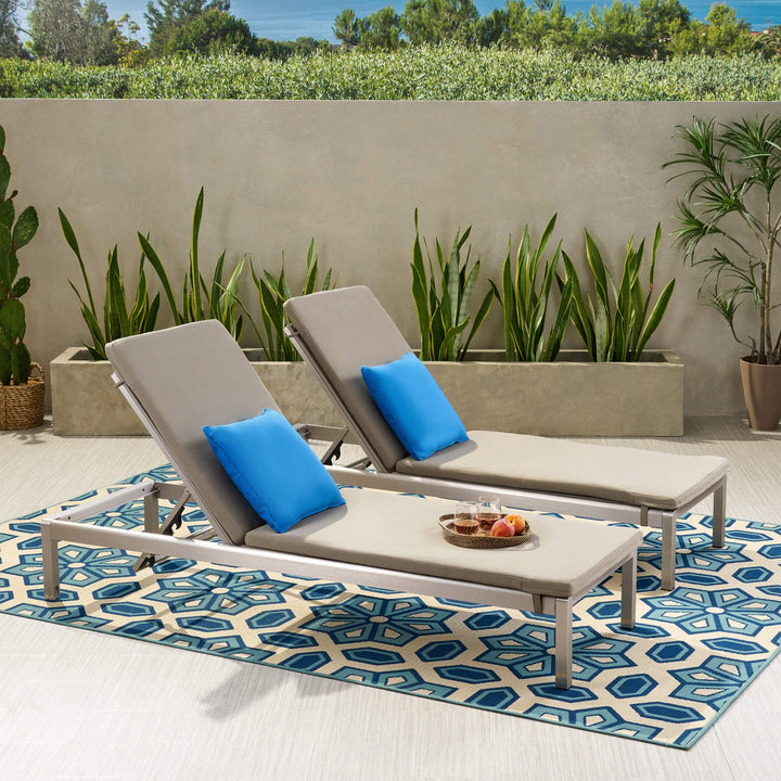 GDFStudio Outdoor Fabric Lounge Cushion (Set of 2) Khaki - Diamond Home USA