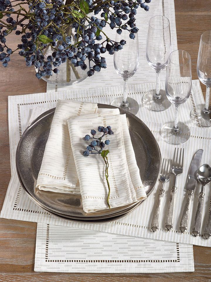 SARO LIFESTYLE 4009.I308B Linette Collection Hemstitched Design Table Runner 13"x108" - Diamond Home USA