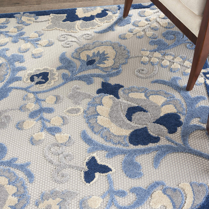 5'3 x 7'5 Indoor Outdoor Floral Color Area Rug Polypropylene