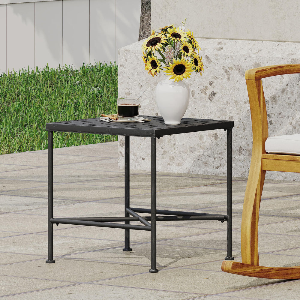 Christopher Knight Home Petra Iron End Table Black Brush Silver - Diamond Home USA