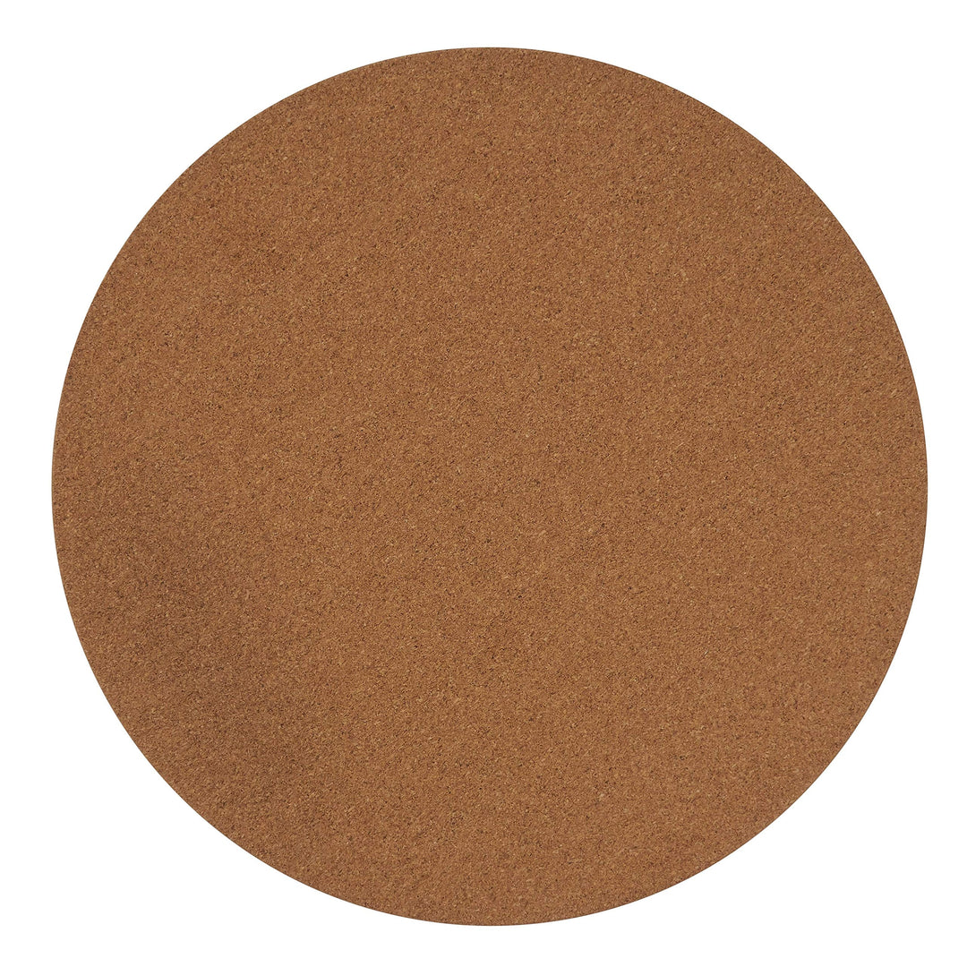 Wood Print Table Mats (Set of 4) Tan Round Synthetic Fiber - Diamond Home USA