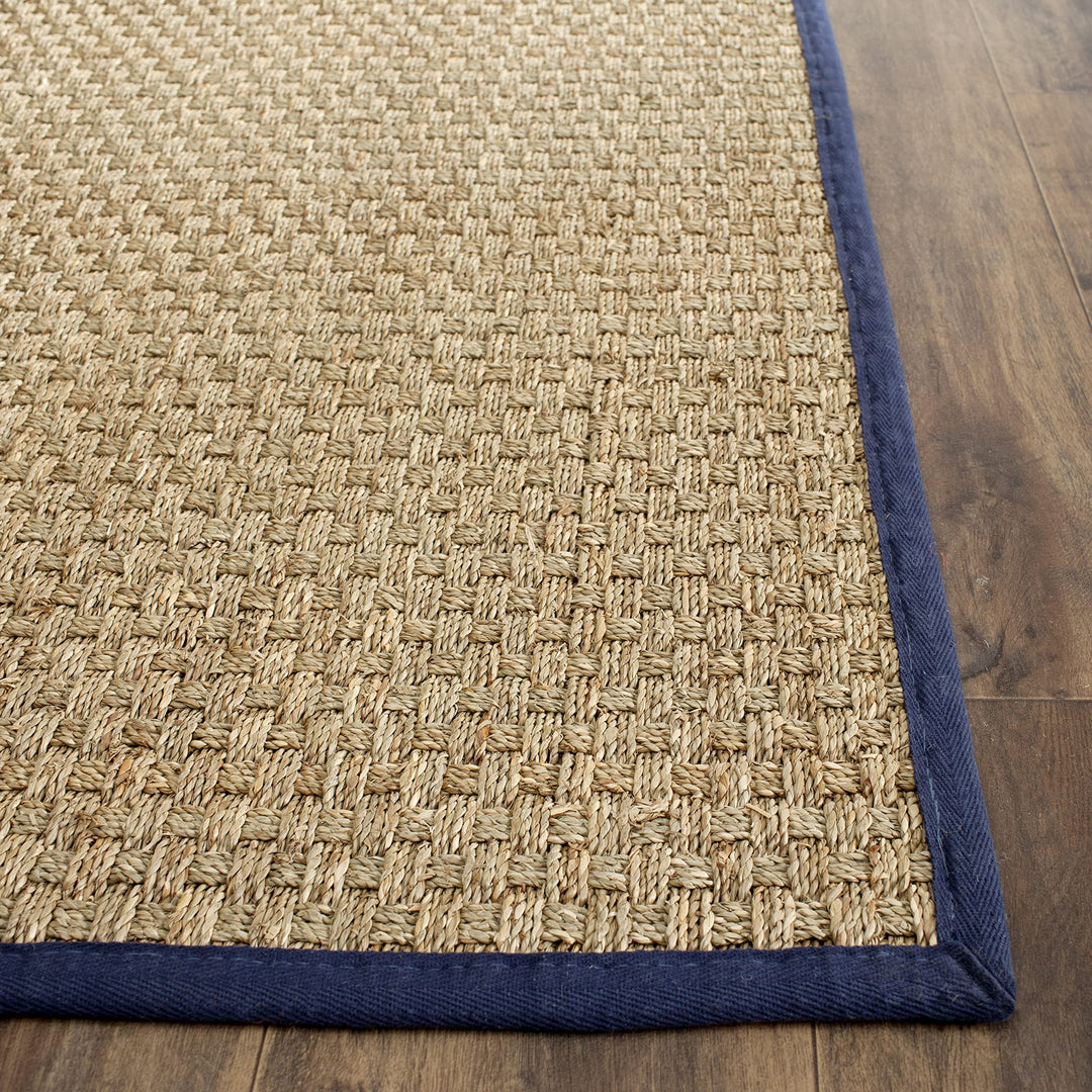 SAFAVIEH Natural Fiber Collection Runner Rug - 2'6" x 8' Natural & lue order - Diamond Home USA