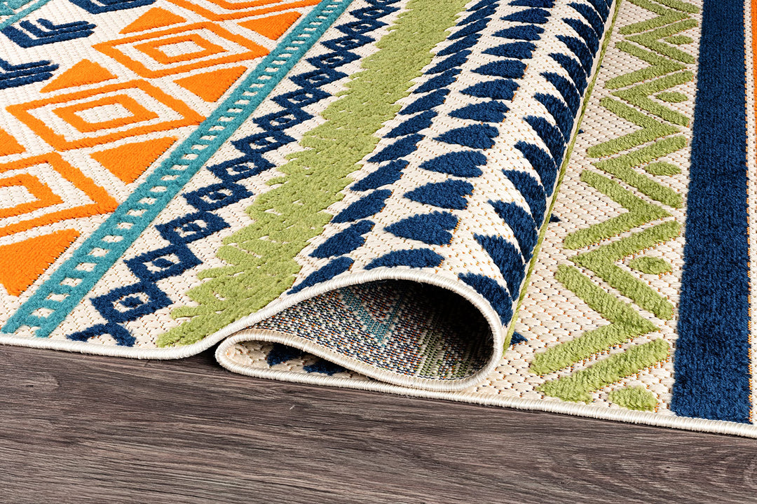 Rugshop Ronda Contemporary Bohemian Non-Shedding Easy Cleaning Patio Deck 2'x7' Runner - Diamond Home USA