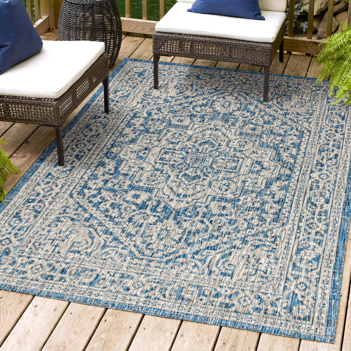 JONATHAN Y Rozetta Medallion Textured Weave Indoor/Outdoor Area Rug