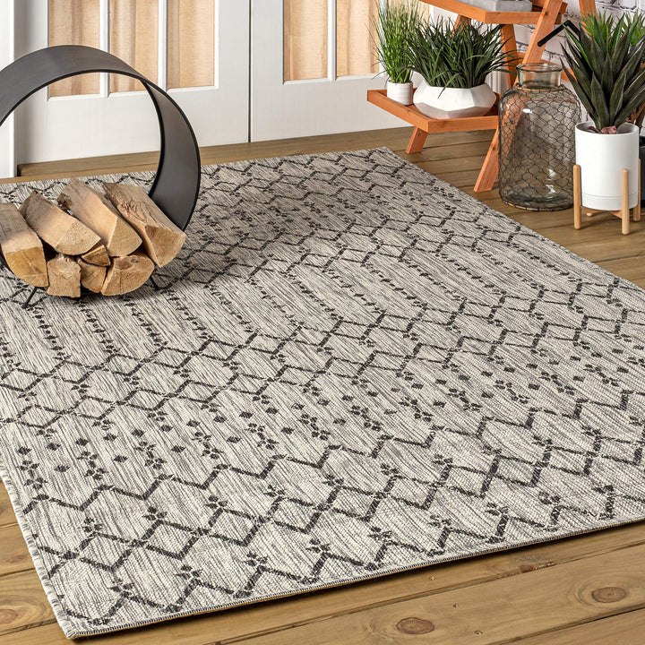 JONATHAN Y Trebol Moroccan Geometric Textured Weave Indoor/Outdoor Area Rug