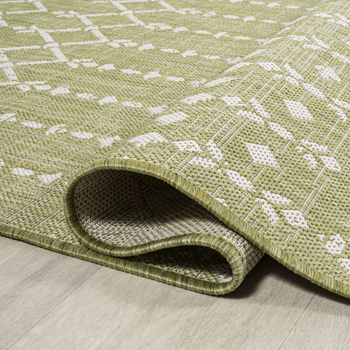JONATHAN Y Trebol Moroccan Geometric Textured Weave Indoor/Outdoor Area Rug