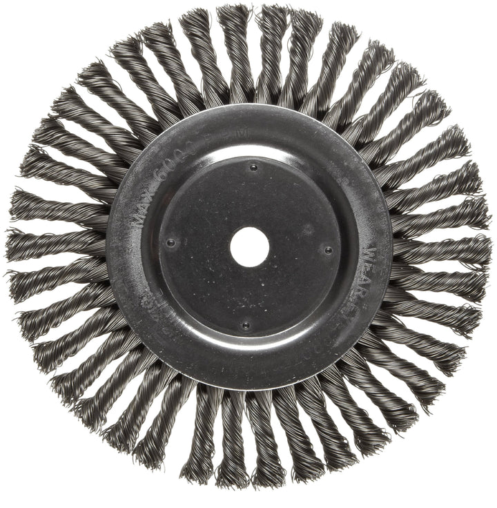 Weiler 08615 8" Cable Twist Knot Wire Wheel .023" Steel Fill 5/8" Arbor Hole