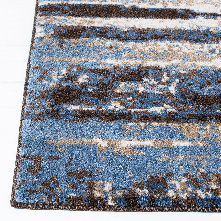 SAFAVIEH Retro Collection Runner Rug - 2'3" x 7' Cream & Blue Modern Abstract - Diamond Home USA
