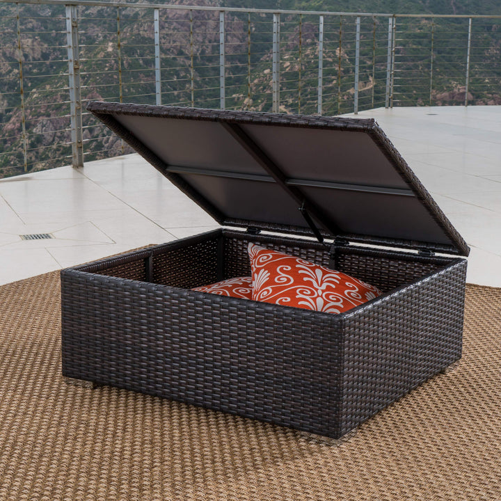 Christopher Knight Home Santa Rosa Outdoor Wicker Coffee Table with Storage - Diamond Home USA