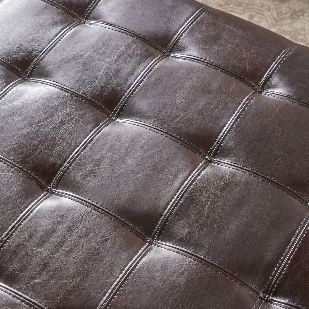 Christopher Knight Home Alexandria Bonded Leather Storage Ottoman Marbled Brown - Diamond Home USA