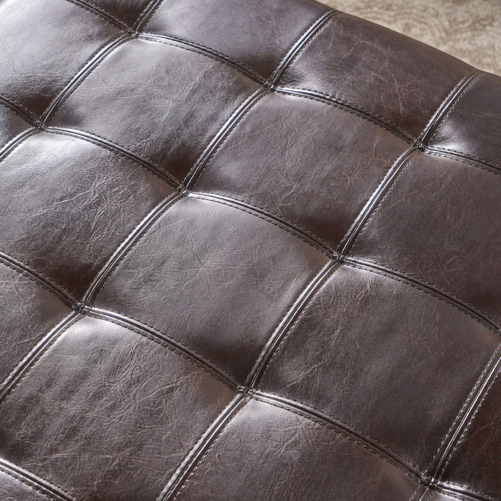 Christopher Knight Home Alexandria Bonded Leather Storage Ottoman Marbled Brown - Diamond Home USA