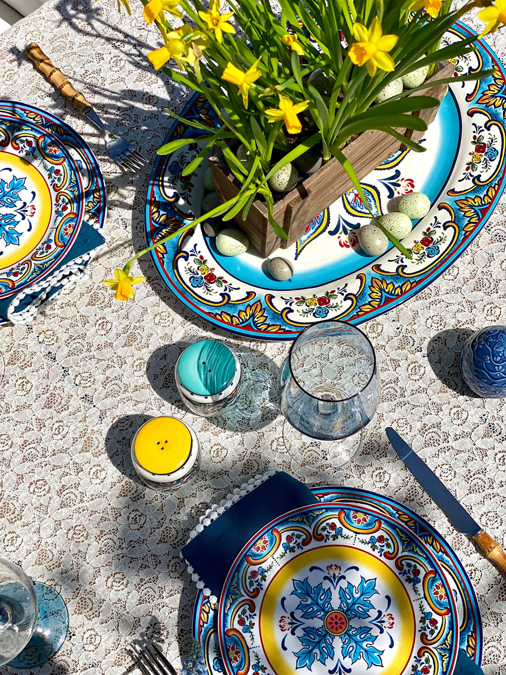 EuroCeramica Zanzibar Collection 16-Inch Oval Platters and trays for parties - Diamond Home USA