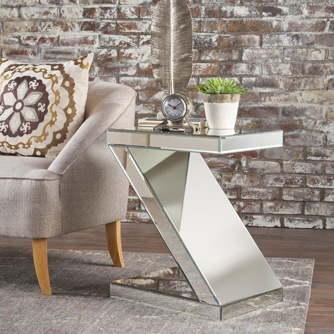 Christopher Knight Home Auda Z-Shaped Side Table Mirrored